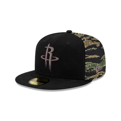 Houston Rockets Gorra | New Era NBA Camo Panel 59fifty Fitted Cap Mexico - Negros